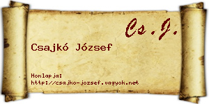 Csajkó József névjegykártya