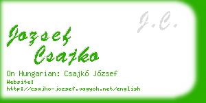 jozsef csajko business card